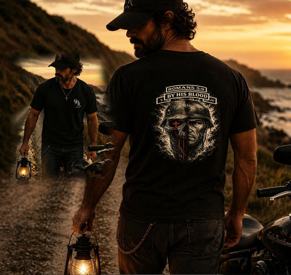 Christian Patriotic T-Shirt | OMR By His Blood Crossover Essentials | Liberty-In-One | Liberty & Victory