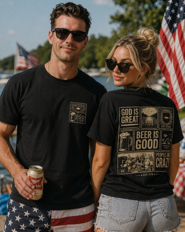 Christian Patriotic T-Shirt | God Is Great, Beer Is Good Everyday Essentials | Built for Daily Wear | Salt & Salvation | Liberty & Victory