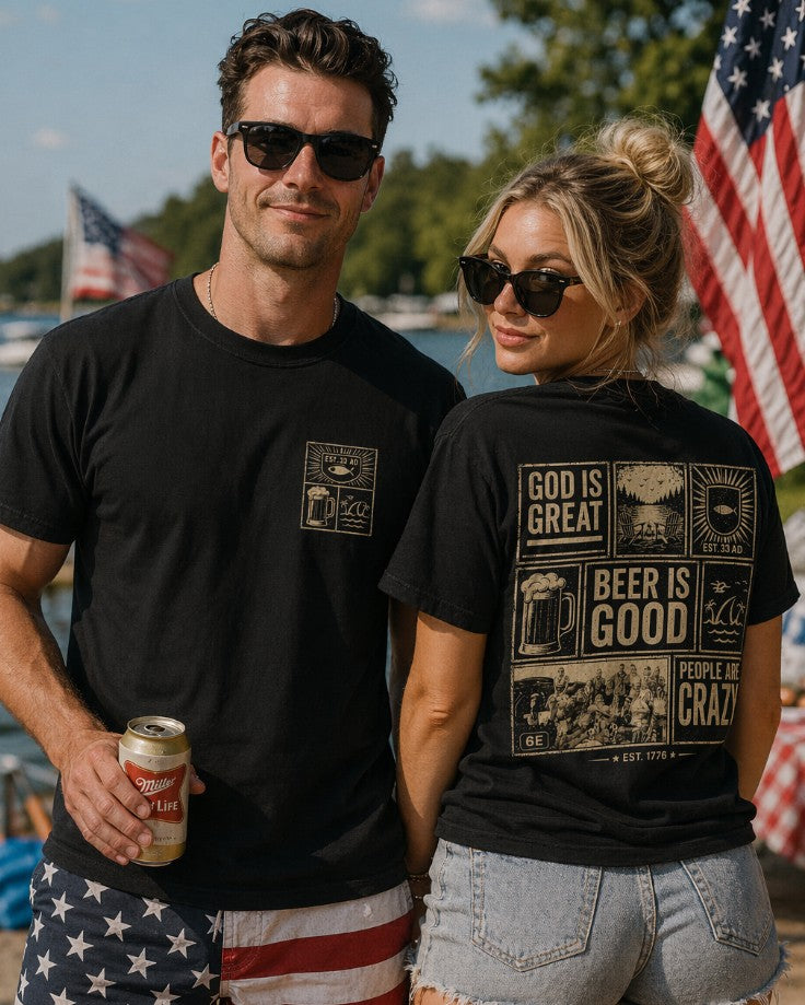 Christian Patriotic T-Shirt | God Is Great, Beer Is Good Everyday Essentials | Built for Daily Wear | Salt & Salvation | Liberty & Victory