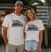 Christian Faith T-Shirt | No Luck Salt & Salvation Everyday Essentials | Salt & Salvation | Liberty & Victory
