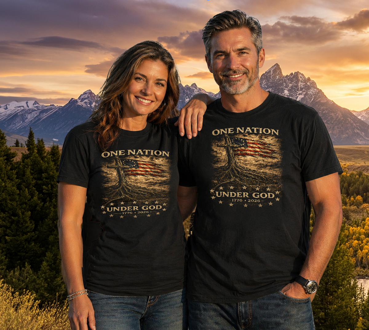 America 250 T-Shirt | One Nation Under God 1776-2026 | Patriotic Christian Apparel | Liberty & Victory