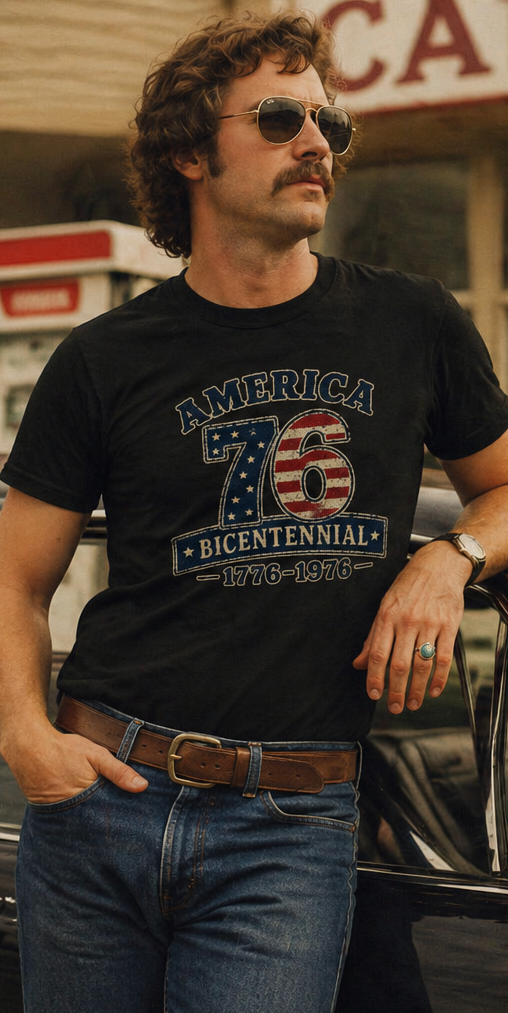 Patriotic T-Shirt | America 1776 Bicentennial 76 Essentials | Liberty-In-One | Liberty & Victory