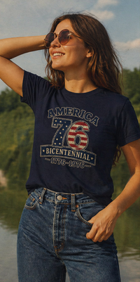 Patriotic T-Shirt | America 1776 Bicentennial 76 Essentials | Liberty-In-One | Liberty & Victory