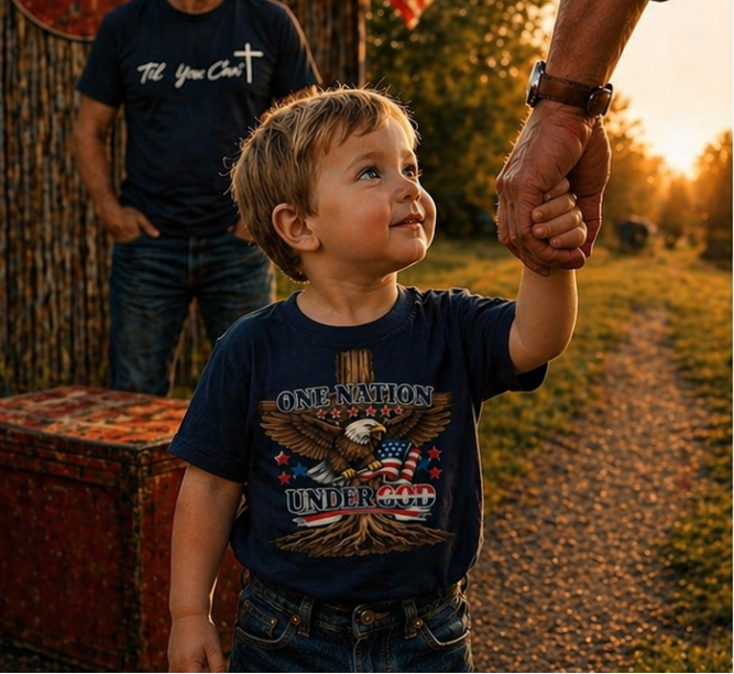 Kids Patriotic T-Shirt | One Nation Under... Essentials | Liberty-In-One | Liberty & Victory