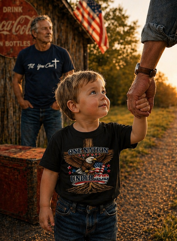 Kids Patriotic T-Shirt | One Nation Under God Essentials | Liberty-In-One | Liberty & Victory