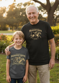 Kids Patriotic T-Shirt | Original Midnight Rider Patriot in Training Essentials | Liberty-In-One | Liberty & Victory