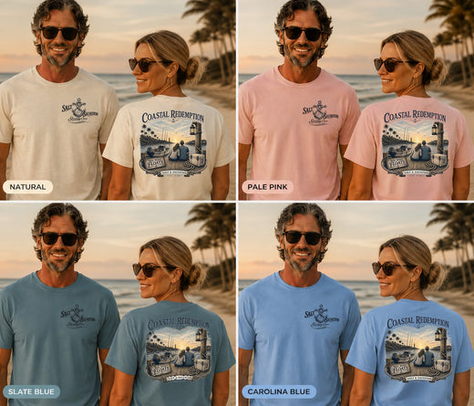 Christian Faith T-Shirt | Coastal Redemption Starting Over Signature | Salt & Salvation | Liberty & Victory