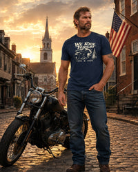 Patriotic Christian T-Shirt | We Ride Tonight 1776 Founders Line | America 250 | Liberty & Victory
