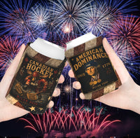 Patriotic Can Cooler 2-Pack |  2-Pack God Is Great Beer Is Good & American Dominance in Milan | Liberty & Victory Co