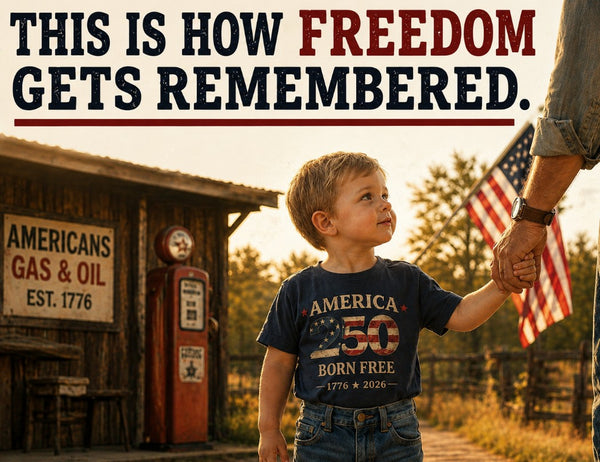 Patriotic Toddler T-Shirt | America 250 Born Free | Liberty & Victory