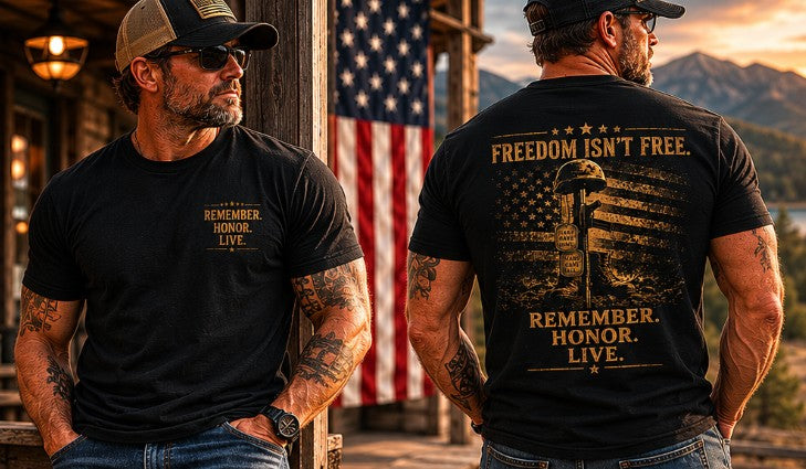 Patriotic Veteran T-Shirt | Freedom Isn't Free | Memorial Tribute Tee | Liberty & Victory Co.