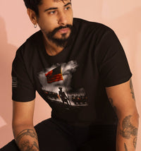 Christian Patriotic T-Shirt | Battle Belongs Heavyweight Faith & Freedom Tee | Liberty-In-One | Liberty & Victory