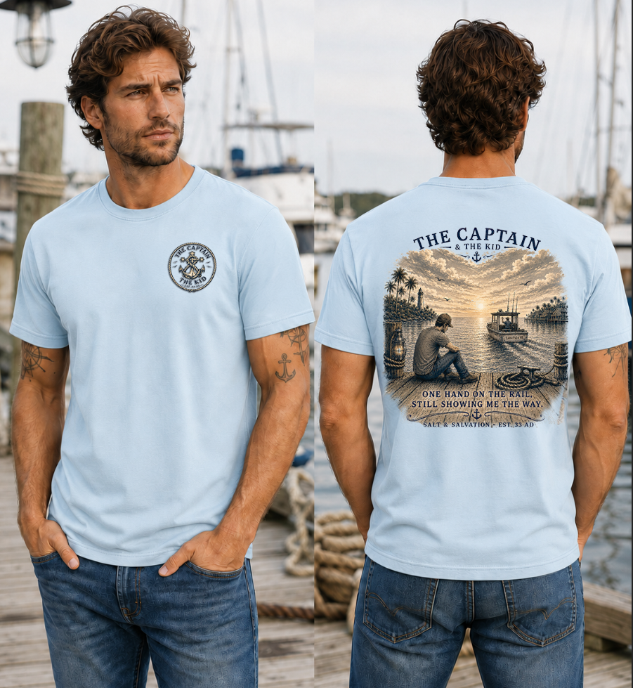 Men's Coastal Faith T-Shirt | The Captain & The Kid | Lonely Goodbye | Salt & Salvation | Liberty & Victory Co.