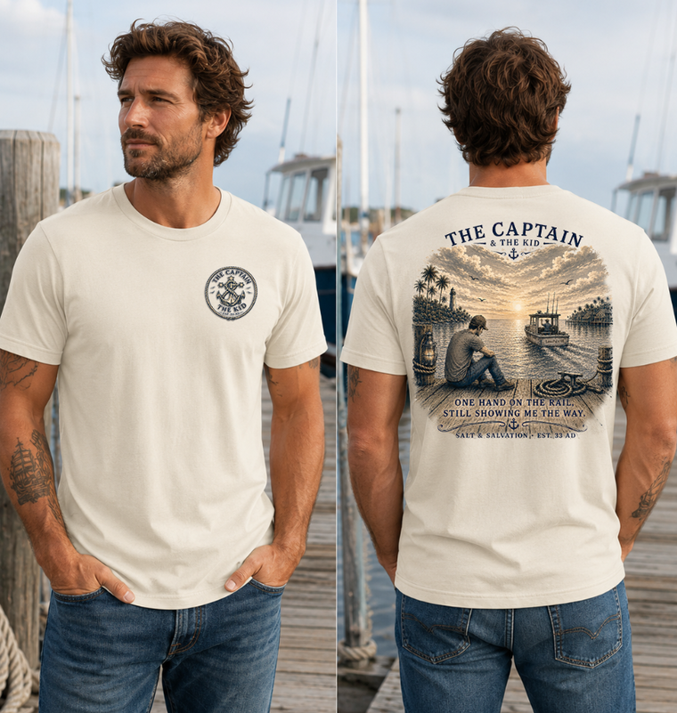 Men's Coastal Faith T-Shirt | The Captain & The Kid | Lonely Goodbye | Salt & Salvation | Liberty & Victory Co.