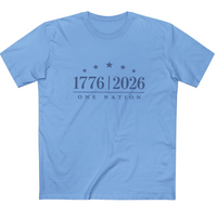 Patriotic Christian T-Shirt | 1776–2026 One Nation In God We Trust Flag | Signature Line | Liberty & Victory Co.