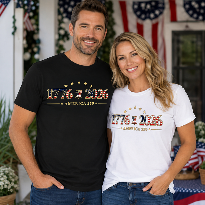 Patriotic Christian T-Shirt | America 1776–2026 | 250th Anniversary | Everyday Essentials | Liberty & Victory Co.