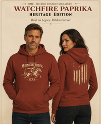 Christian Patriotic Hoodie | We Ride Tonight Signature Line Midnight Rider Heritage Edition | Liberty & Victory Co.