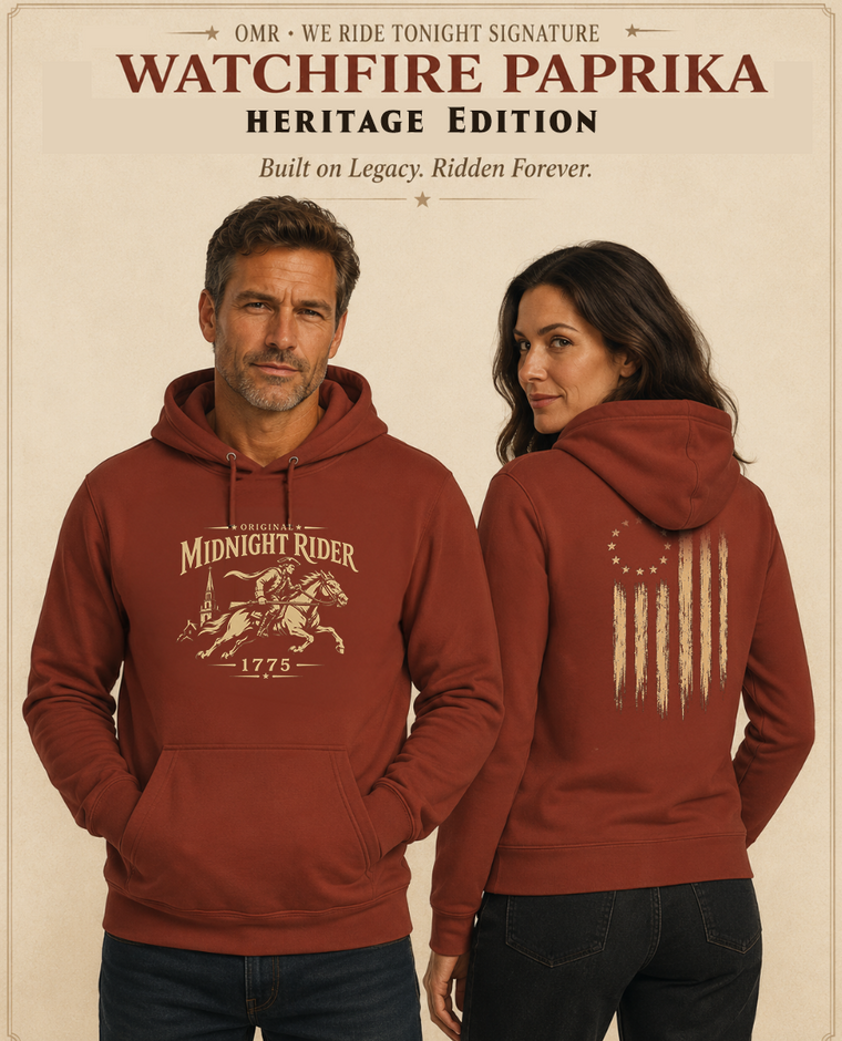 Christian Patriotic Hoodie | We Ride Tonight Signature Line Midnight Rider Heritage Edition | Liberty & Victory Co.
