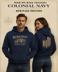 Christian Patriotic Hoodie | We Ride Tonight Signature Line Midnight Rider Heritage Edition | Liberty & Victory Co.