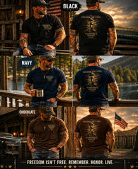 Patriotic Veteran T-Shirt | Freedom Isn't Free | Memorial Tribute Tee | Liberty & Victory Co.