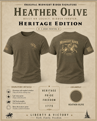 Patriotic T-Shirt | Midnight Rider Paul Revere 1775 Heritage Design | Veteran-Owned | Liberty & Victory Co.