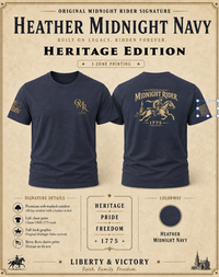 Patriotic T-Shirt | Midnight Rider Paul Revere 1775 Heritage Design | Veteran-Owned | Liberty & Victory Co.