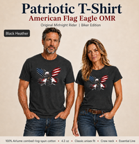 Patriotic T-Shirt | American Flag Eagle OMR Biker Design | Veteran-Owned | Liberty & Victory Co.