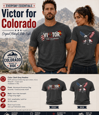Patriotic T-Shirt | Victor for Colorado OMR Eagle Biker Design | Veteran-Owned | Liberty & Victory Co.