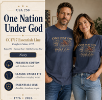 Christian Patriotic T-Shirt | One Nation Under God USA 250 Garment-Dyed Tee | Veteran-Owned | Liberty & Victory Co.