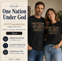 Christian Patriotic T-Shirt | One Nation Under God USA 250 Garment-Dyed Tee | Veteran-Owned | Liberty & Victory Co.