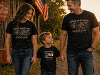 Christian Patriotic T-Shirt | One Nation Under God USA 250 Garment-Dyed Tee | Veteran-Owned | Liberty & Victory Co.