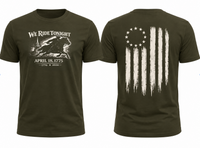 Patriotic T-Shirt | We Ride Tonight 1776–2026 OMR American Flag Design | Veteran-Owned | Liberty & Victory Co.
