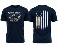 Patriotic T-Shirt | We Ride Tonight 1776–2026 OMR American Flag Design | Veteran-Owned | Liberty & Victory Co.