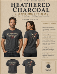 Patriotic T-Shirt | We Ride Tonight OMR Eagle Vintage American Flag Triblend Tee | Veteran-Owned | Liberty & Victory Co.