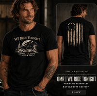 We Ride Tonight Tee — Essential Revere April 18, 1775 Edition w/ Battle Flag