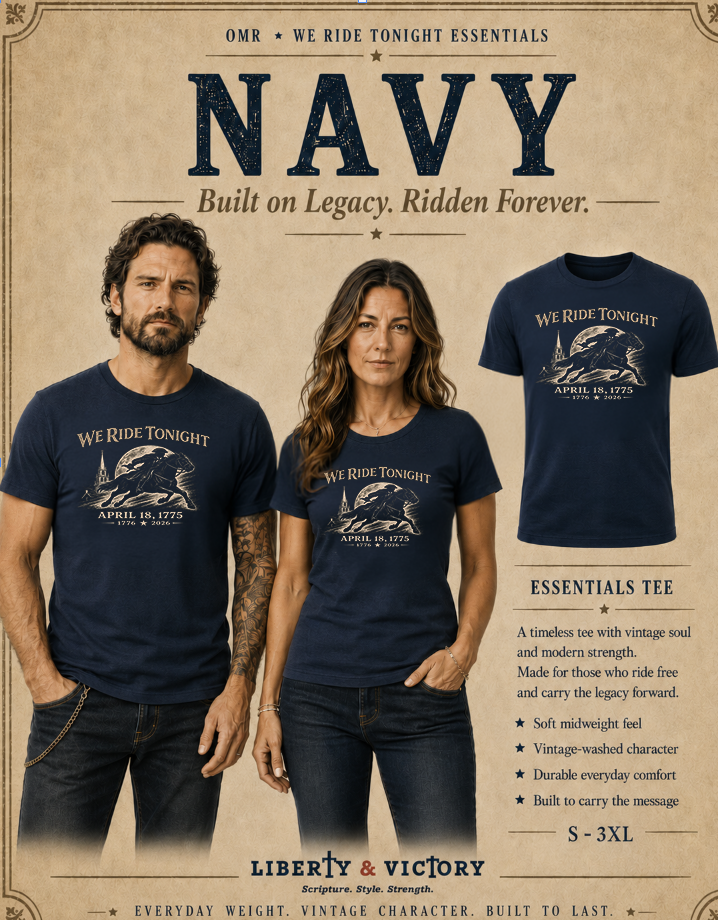 We Ride Tonight Tee — Paul Revere Midnight Ride April 18, 1775 Vintage Patriot T-Shirt