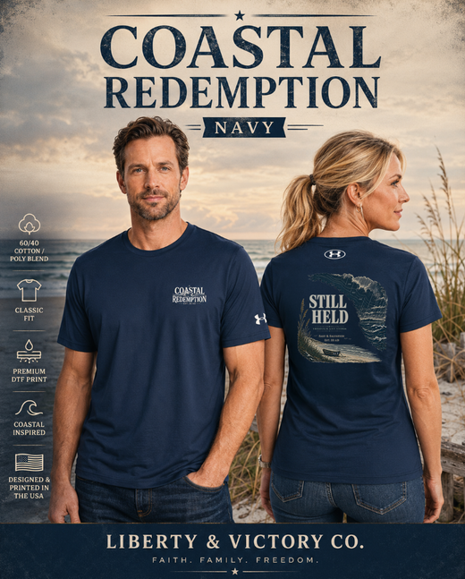 Coastal Faith T-Shirt | Coastal Redemption — Still Held Elite Under Armour Performance Tee| Signature Line | Veteran-Owned | Liberty & Victory Co.