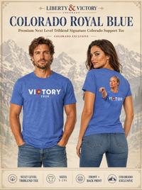 Victory 2026 T-Shirt | Signature Supporter Tee Colorado Triblend Royal Blue | Next Level Triblend | Front + Back Print