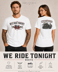 Patriotic T-Shirt | We Ride Tonight | Revere MC | OMR Winged Emblem | 1776–2026 | Liberty-In-One | Signature Line | Veteran-Owned | Liberty & Victory Co.