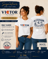 Christian T-Shirt | Victor for Colorado Rooted at Altitude Edición Española | Fe • Familia • Libertad | Liberty-In-One | Signature Line | Liberty & Victory Co.