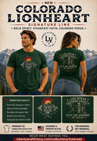 Christian T-Shirt | Colorado Lionheart | A Lion Doesn't Concern Himself | Mountain Lion + Colorado Emblem | Liberty-In-One | Signature Line | Veteran-Owned | Liberty & Victory Co.