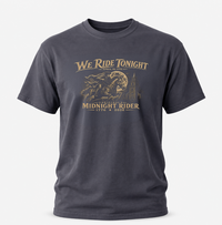 Patriotic Christian T-Shirt | We Ride Tonight | Everyday Essentials | Original Midnight Rider 1776–2026 | Liberty & Victory Co.