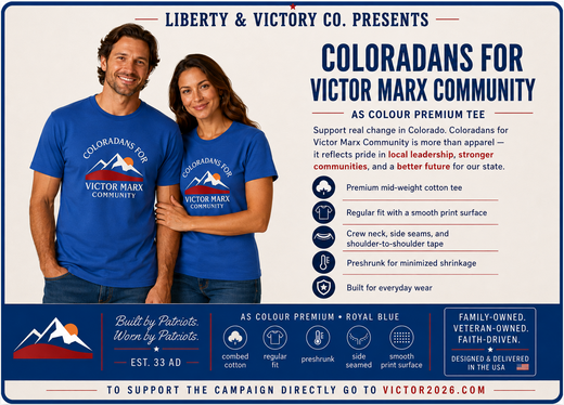 Victor Marx for Colorado | Community Official Tee | CFVM | Liberty & Victory Co.