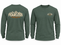 Mountain Faith | Fearless Altitude Since 33 AD — Garment-Dyed Long Sleeve Altitude Cross Graphic | Veteran-Owned Small Business | Liberty & Victory Co.