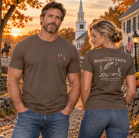 Patriotic Faith | Original Midnight Rider — Paul Revere April 18, 1775 Graphic T-Shirt | Veteran-Owned Small Business | Liberty & Victory Co.