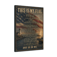 Patriotic Canvas Wall Art | This Is My Flag Coastal Lighthouse American Flag | Veteran-Owned | Liberty & Victory Co.