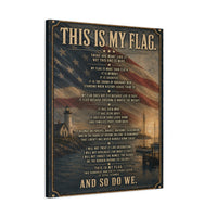 Patriotic Canvas Wall Art | This Is My Flag Coastal Lighthouse American Flag | Veteran-Owned | Liberty & Victory Co.