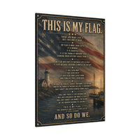 Patriotic Canvas Wall Art | This Is My Flag Coastal Lighthouse American Flag | Veteran-Owned | Liberty & Victory Co.