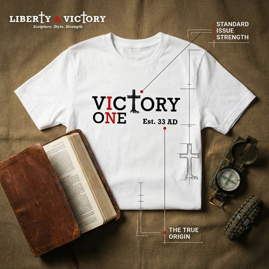 Patriotic Faith | Victory In One Premium Faith Tee T-Shirt | Liberty & Victory Co.