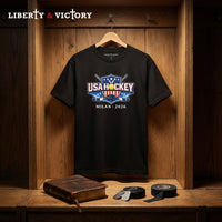 USA Hockey T-Shirt | Michigan Milan 2026 Patriotic Tee | Veteran-Owned | Liberty & Victory